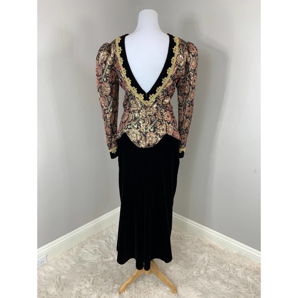 Vintage 90s Jessica McClintock VictorianGoth SteamPunk Witchy Belle Epoque Dress - Picture 5 of 11